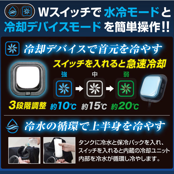 大進 ひんやり 水冷ベスト HYBRID 暑さ対策 水冷服 冷感 熱中症 ペルチェ 素子 冷却 温度 ペルチェベスト WHV-24F 1枚（直送品）  - アスクル