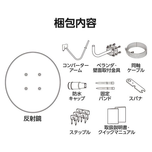 bsアンテナ BS・110度CSアンテナセット 45形 2K 4K 8K マニュアル付き 