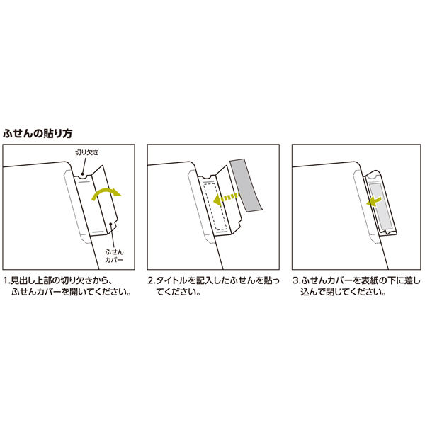 コクヨ インデックスホルダーKaTaSu ふせんカバー付A4タテ 3山9枚（3山