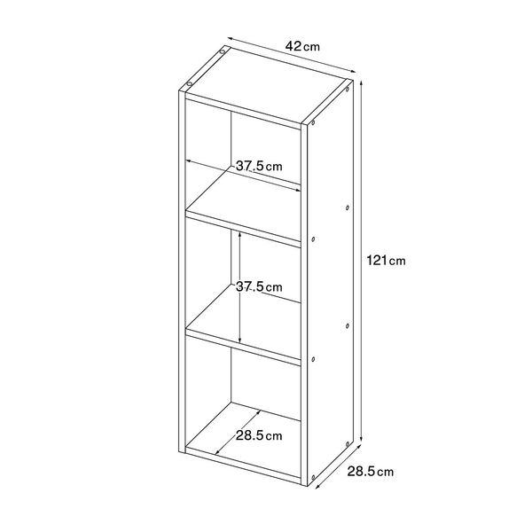 無印良品 スタッキングシェルフ 3段 ウォールナット材 幅42×奥行28.5×高さ121cm 良品計画 - アスクル