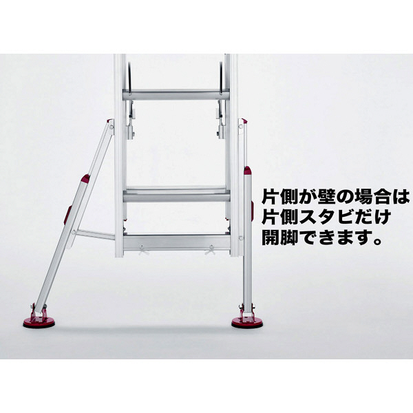 長谷川工業 脚部伸縮式 3連はしご ハチ型スタビライザー付 8m LSS3 1.0-80（直送品）
