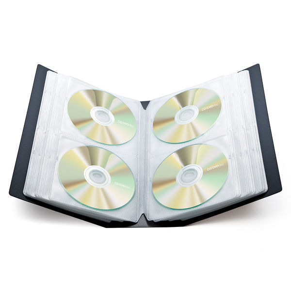 DVD・CDファイルケース（120枚収納・ブラック） FCD-FL120BK 1個　サンワサプライ