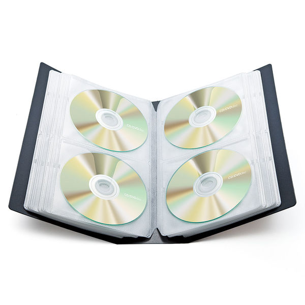 【サンワサプライ】 DVD・CDファイルケース(96枚収納・ブラック)FCD-FL96BK