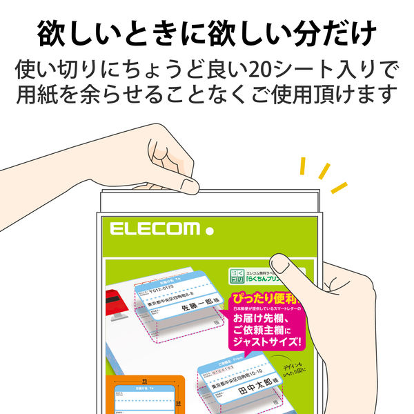 エレコム 宛名・表示ラベル/スマートレター対応/お届け先ご依頼主ラベルセット/20枚 EDT-SLSET420 1袋（20シート）