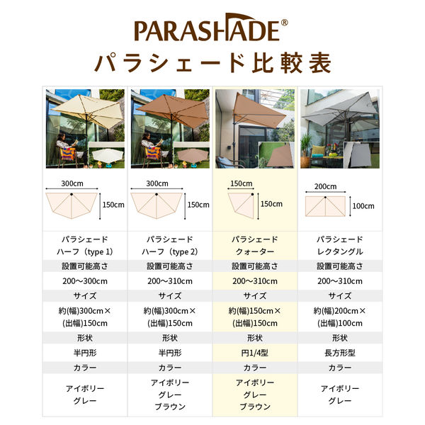 大作商事 重し不要・取付簡単 オーニングパラソル パラシェード