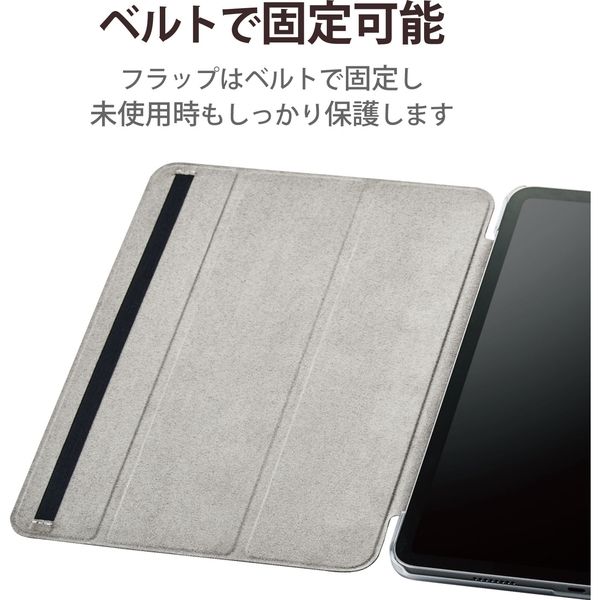 iPad Pro 11インチ ケース カバー レザー フラップ 背面クリア