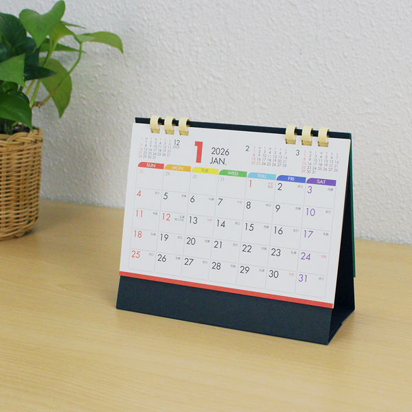 2026年度版カレンダー】東海カレンダー 卓上 セブンカラー GT201 1