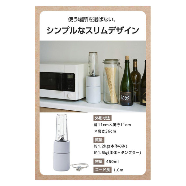 ミキサー コンパクト 450ml ハイパワー ボトルブレンダー