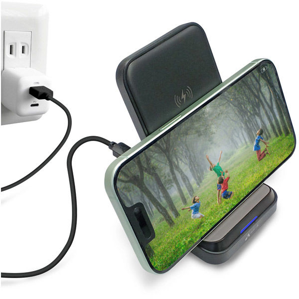 【 新品 未開封 】 エアージェイ ペンスタンドワイヤレス充電器(USBポート付き)BK AWJ-PD11 BK 未使用 送料無料