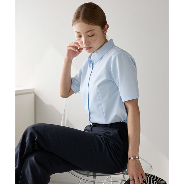 【お取り寄せ】ボンマックス 半袖ブラウス ブルー 9号 RB4542-6-9 事務服 制服 BON ボンマックス 半袖ブラウス RB4548【オフィス
