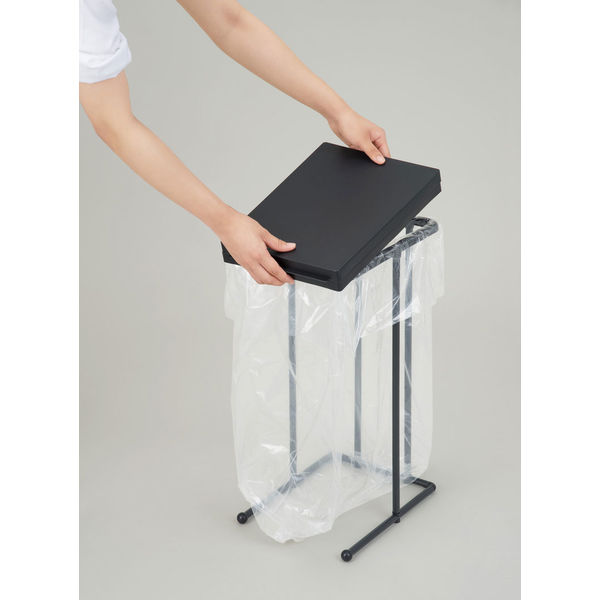 新輝合成 ゴミ箱 45L 袋を交換しやすいポリ袋ホルダー ブラック