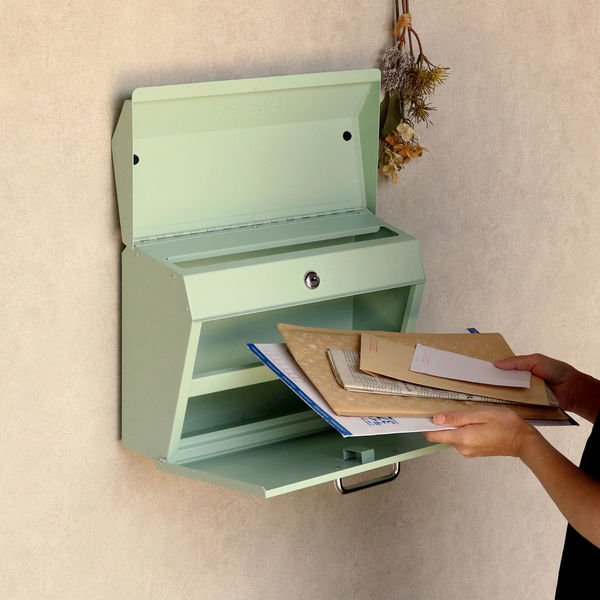 MOJYU ダフネ 壁掛けポスト セージグリーン 1台（直送品）