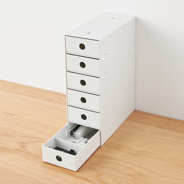 無印良品 再生ポリプロピレン入り小物収納ボックス6段 ホワイト