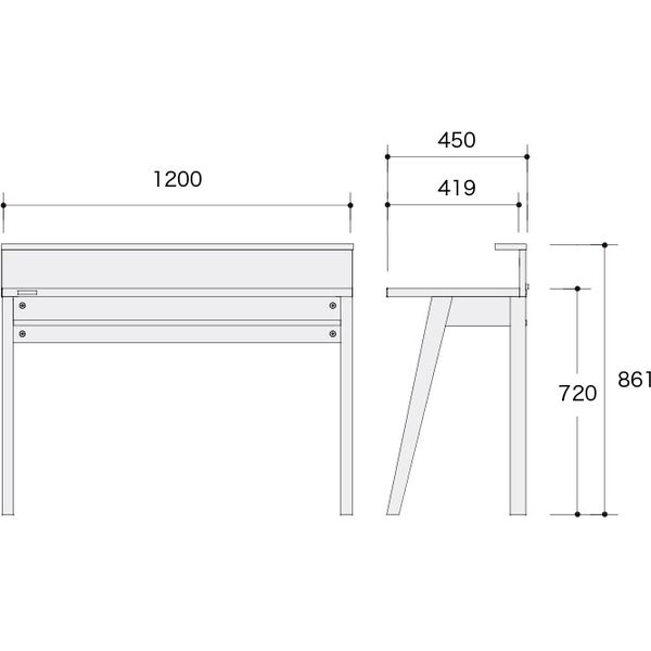 オカムラ リュブレ 学習 デスク1200 幅1200×奥行450×高さ861mm オーク