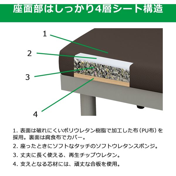 軒先渡し】Y2K AKIRA ベンチ ロビーチェア 背なし 幅1500×奥行