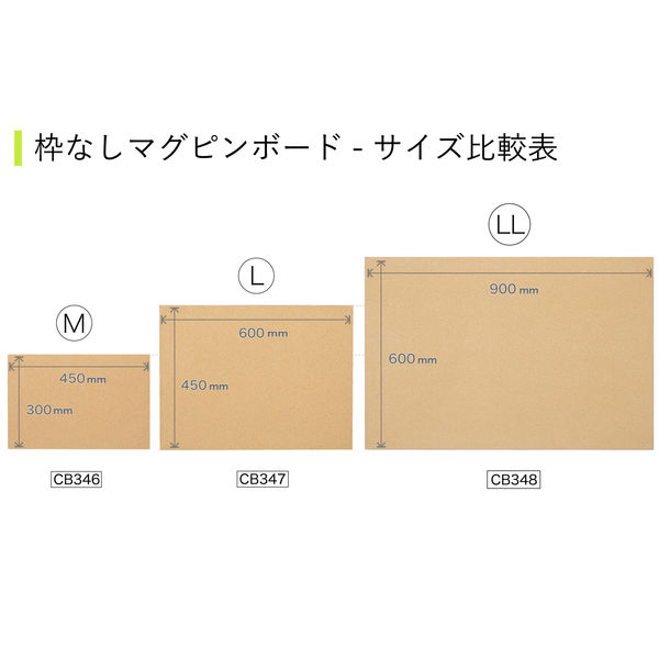 アスカ 枠無しマグピンコルクボード LL CB348 1枚 - アスクル