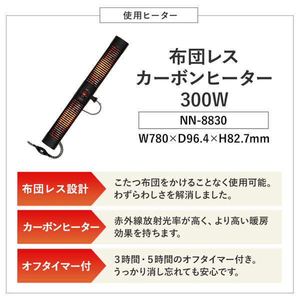 萩原 布団レスコタツ リヒト120NA 1台（直送品） - アスクル