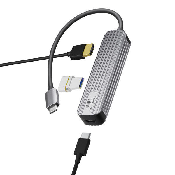 サンワサプライ USB Type-Cマルチ変換アダプタ（HDMI付） USB-3TCHP6S