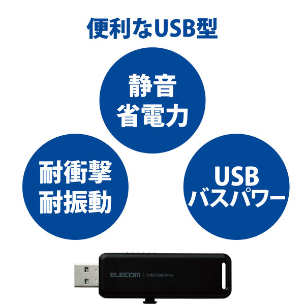 1TB 1000MB/s ESD-EMB1000GBK エレコム 外付けポータブルSSD - ESD-EMB1000GBK