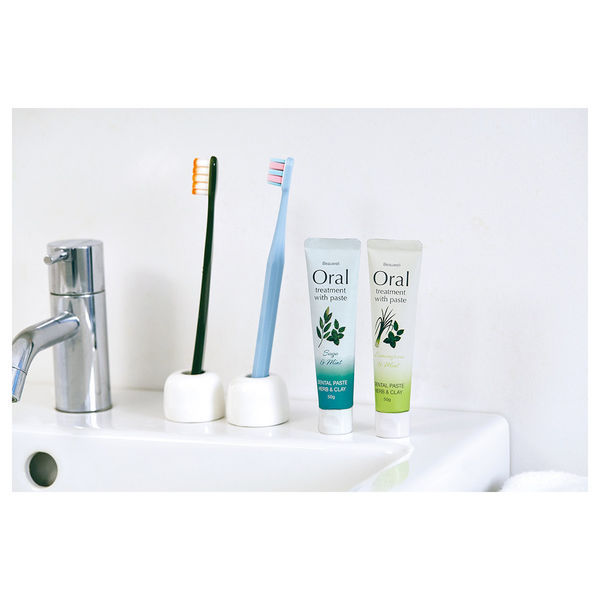 グローバルプロダクトプランニング デンタルペースト50g ハーブ&クレイ レモングラス&ミント（日本製 天然由来 泥 口腔エステ）（直送品） 湿潤剤 溶剤 グローバルプロダクトプランニング レモングラス&ミント