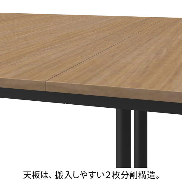 アスクル マルチワークテーブル 幅1000×奥行700×高さ720mm ダークウッド天板・ブラック脚 1台 オリジナル