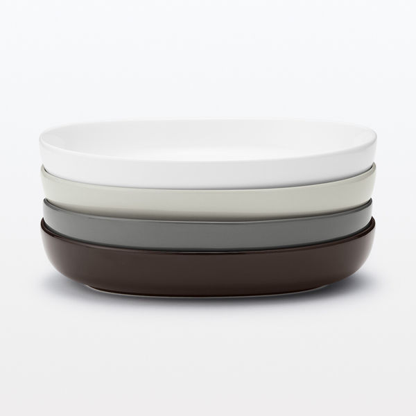 無印良品 日常の器 オーバルボウル ダークブラウン 約25.5×18cm 良品