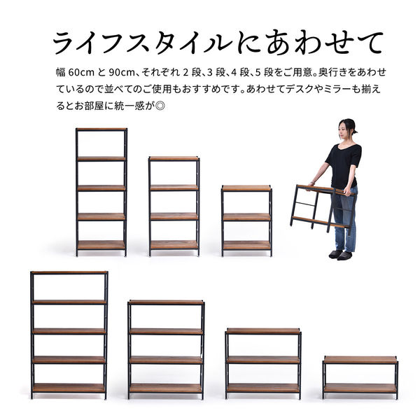 軒先渡し】B.Bファニシング ZAGA 5段パイプラック 幅600×奥行350×高さ