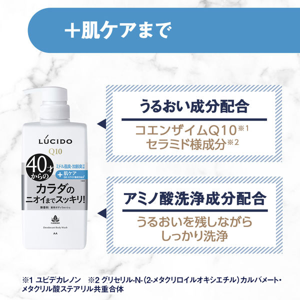 LUCIDO（ルシード）薬用 デオドラント ボディウォッシュ 詰替用 メンズ 加齢臭対策 ボディソープ 380ml（医薬部外品） - アスクル