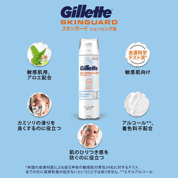 ジレット（Gillette）シェービング剤 敏感肌用 泡タイプ スキンガード