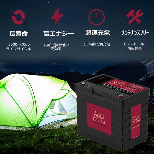 AQUA DREAM リン酸鉄リチウムイオンバッテリー LifePO4 産業用途