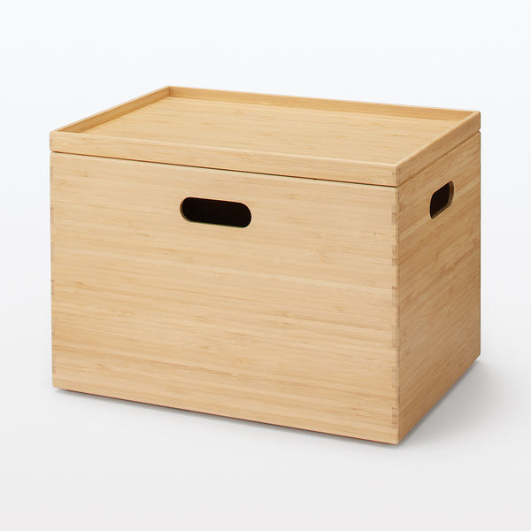無印良品 重なる竹材長方形ボックス 大 約幅37×奥行26×高さ24.5cm 良品計画