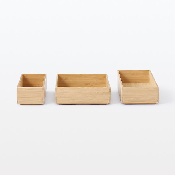 無印良品 重なる竹材整理ボックス 小 約幅8.5×奥行26×高さ5.5cm