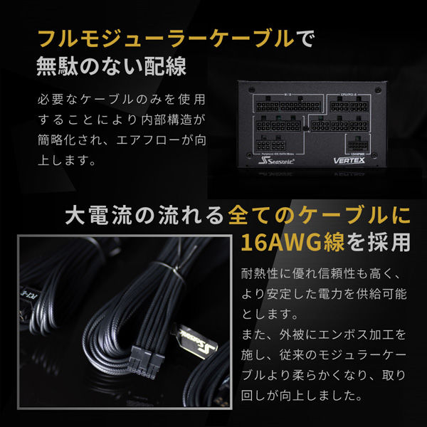 Seasonic Seasonic製超高品質フルモジュラー電源ユニット 80+GOLD