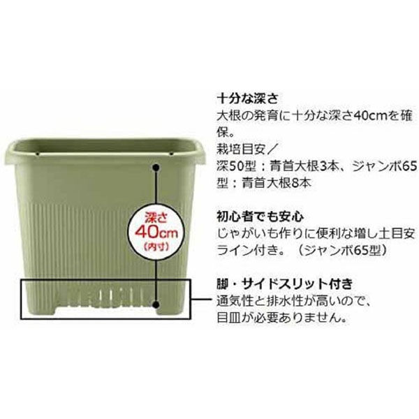 リッチェル 菜園上手 深50型 グリーン 4973655834435 1個