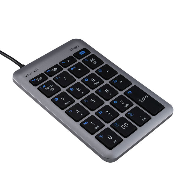 テンキーボード 有線 ショートカット22個付き USB-A接続 グレー テンキーボード 有線 ショートカット22個付き USB-A接続 グレー