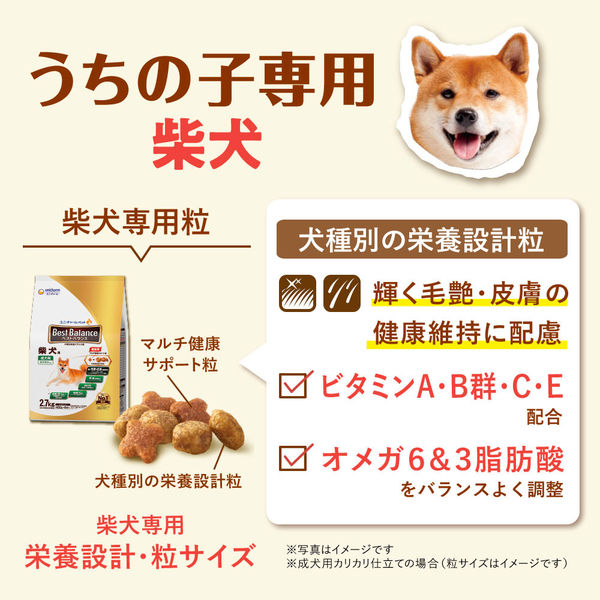 ベストバランス カリカリ仕立て 成犬 柴犬用 4kg（500g×8袋入）国産 3