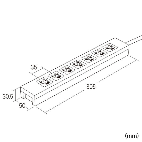 サンワサプライ 電源タップ TAP-F37-3R 1個 - アスクル