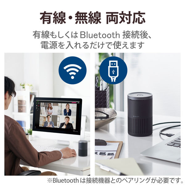 スピーカーフォン 会議用マイクスピーカー Bluetooth接続 無線・有線両