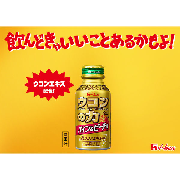 ハウスウェルネスフーズ ウコンの力 パイン＆ピーチ味 A 100ml ボトル ...