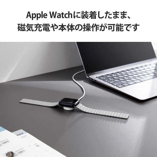 Apple Watch バンド シリコン マグネット式 グレー AW-45BDMAGGY  