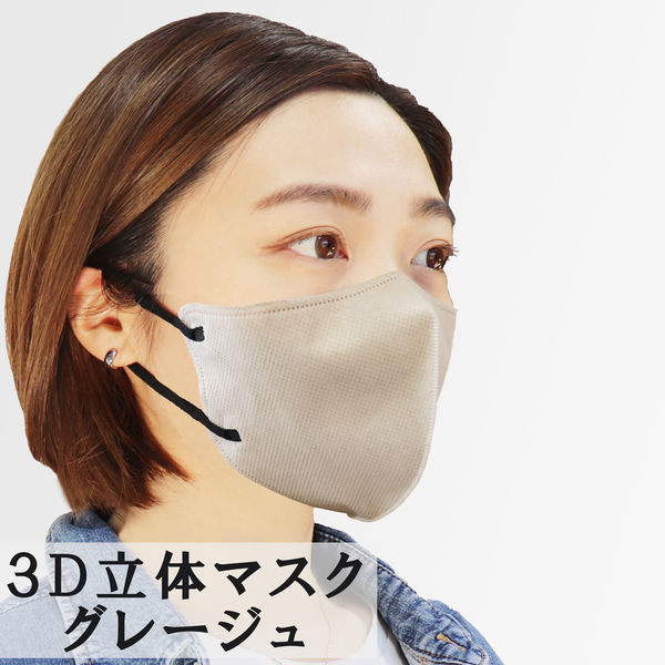 iiもの本舗 3D立体マスク スマートタイプ バイカラー グレージュ 