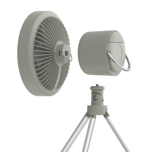 YAMAZEN 13cm 卓上扇風機 USB充電式 LEDライト付 最大18時間使用