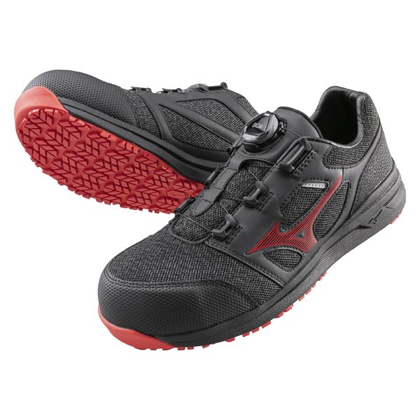 ミズノ オールマイティ LSII52L BOA ブラック×レッド 26.5cm