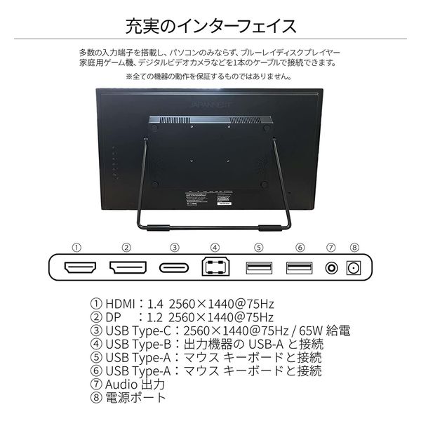 JAPANNEXT 27インチ液晶ディスプレイ JN-IPS27WQHDR-C65W-T 1個 - アスクル