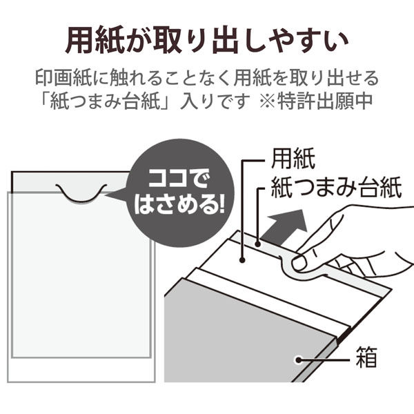 プリンター用紙 写真用紙 ハガキ 50枚 光沢 印画紙 厚手 ホワイト EJK