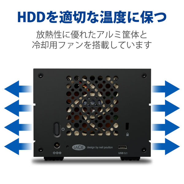 HDD 外付け 40TB 据え置き 5年保証 2big RAID USB-C