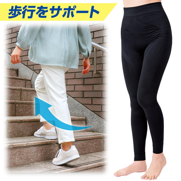 コモライフ 下腹スッキリ股関節スパッツロング M-L 391555 1個