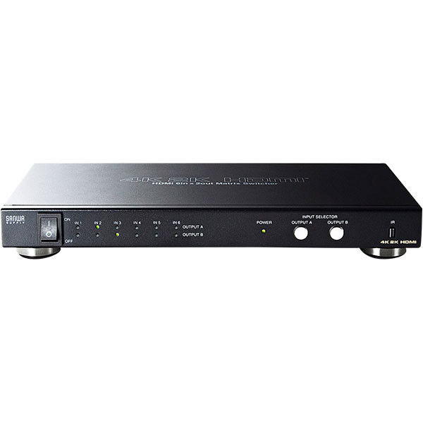 サンワサプライ HDMI切替器（6入力2出力・マトリックス　SW-UHD62N SW-UHD62N【HDMI切替器（6入力2出力・マトリックス切替機能付き