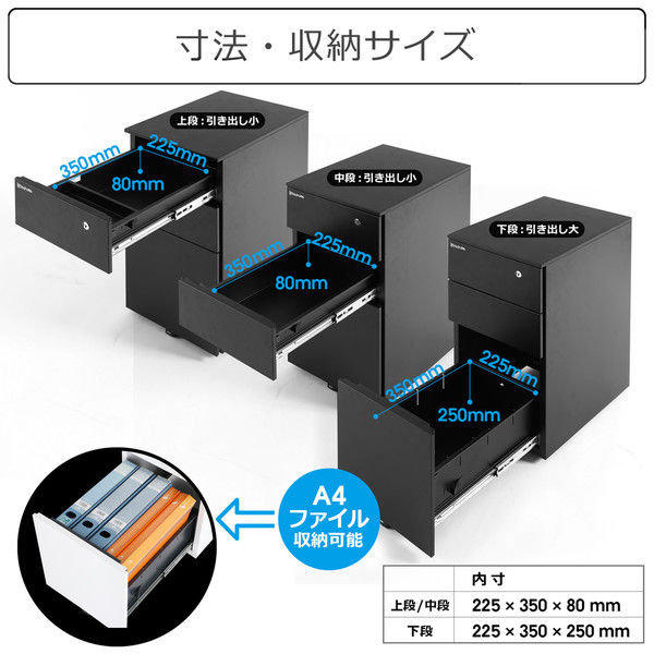 【車上渡し】 Bauhutte （バウヒュッテ） スリムサイドワゴン BSC-30SM-WH 幅300×奥行410×高さ606mm 1台（直送品）