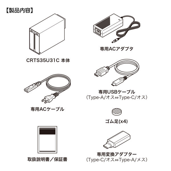 裸族のテラスハウス HDDケース Type-C CRTS35U31C 内蔵HDD2台搭載可/最大36TB センチュリー 1個